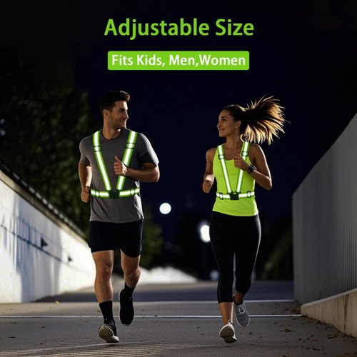 Chooseyo Reflective Vest Running Gear 2Pack,Adjustable High Visibility Safety VES for Night Cycling,Hiking, Jogging,Dog Walking