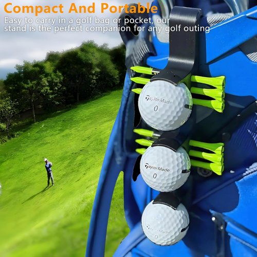 aimpiwt 2 in 1 Golf Ball Holder - Holds 3 Balls 6 Tees, Secure Lock Design, Easy Attachment to Bag, Durable & Portable Golf Accessory