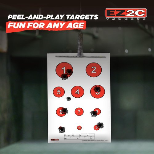 EZ2C Four Game Style Target Paper for Gun Shooting Range, Compatible with Handgun, Rifle and Pistol, Made in USA (11x17 inch) (4 Style Bundle Pack of 40, 40)