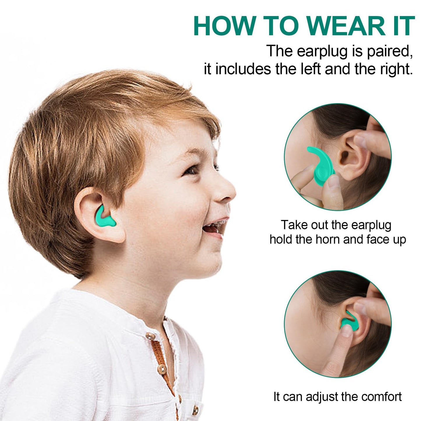 Kids Swimming Ear Plugs,3 Pairs Waterproof Reusable Silicone Child Swim Earplugs for Swimming Surfing Bathing Showering,Small Children Water Ear Plugs Suitable for Boys and Girls (Kids 4-12 Years Old)