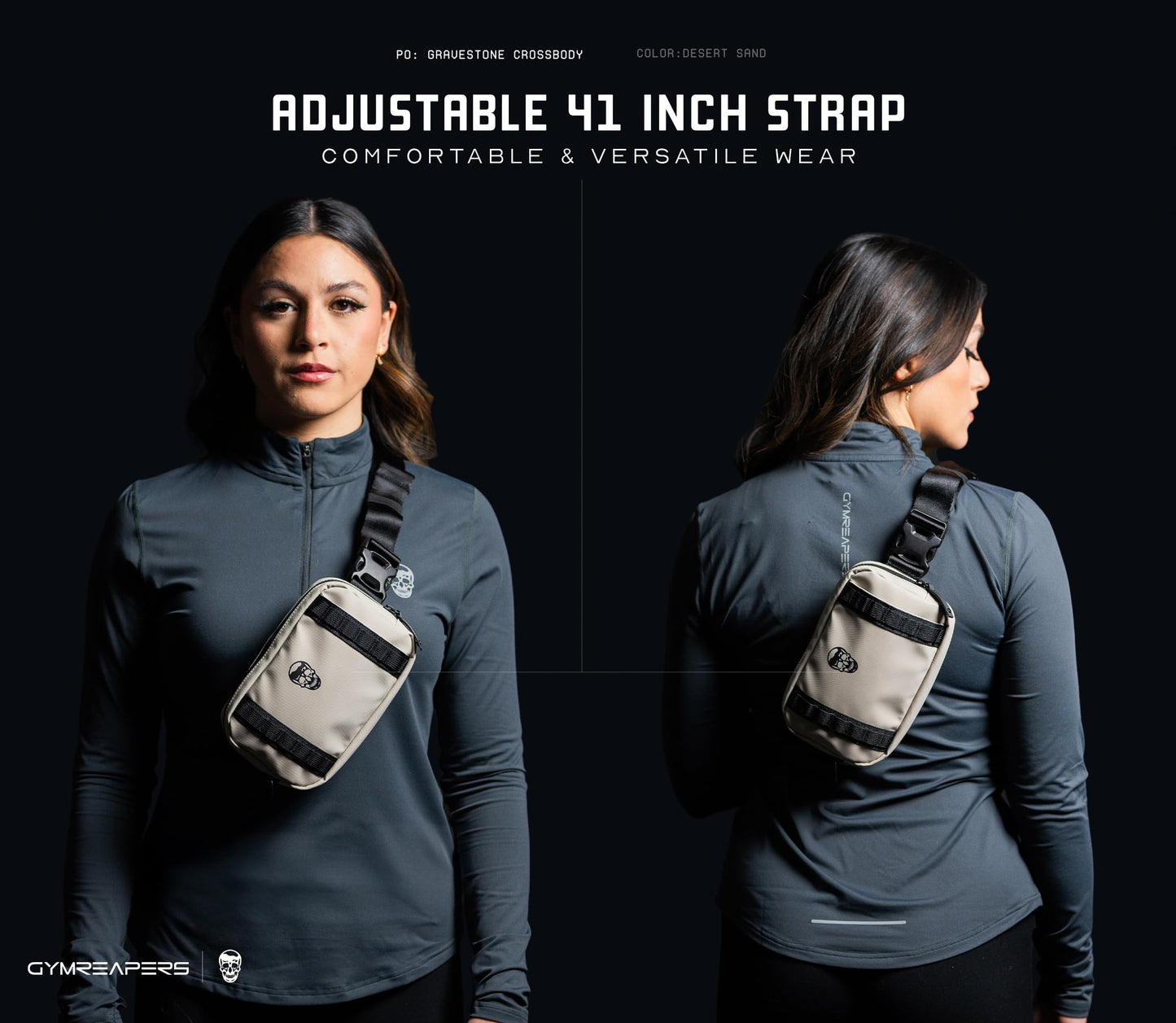 Gymreapers Travel Small Crossbody Bags for Men & Women with Hidden Pocket - Waterproof Crosssbody Fanny Pack for Men with Adjustable Shoulder Sling Belt for Traveling, Running & Hiking (Desert Sand)
