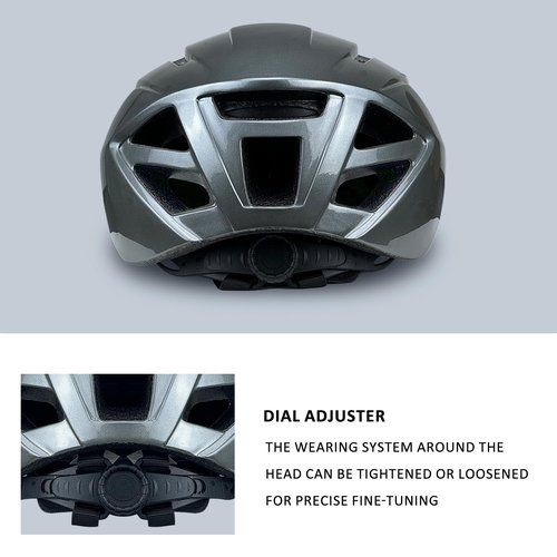 AISSTXOER Adult Bike Helmet for Men Women & Ages 14+ (58-62cm) - Ultra-Lightweight 240g, Snap-On Visor & Moisture-Washable Lining, Adjustable Side/Chin Straps CPSC Certified Cycling Helmet (Titanium)
