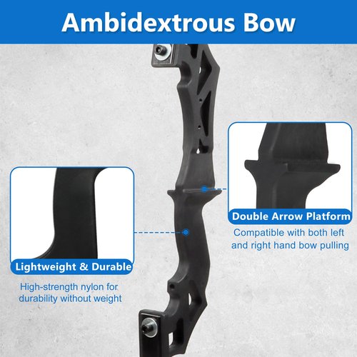 SERfawnCH 30lbs Bow and Arrow Set for Adults & Youth - Ambidextrous Takedown Recurve Bows with 12 Carbon Arrows, Left/Right Handed Archery Sets (Black)