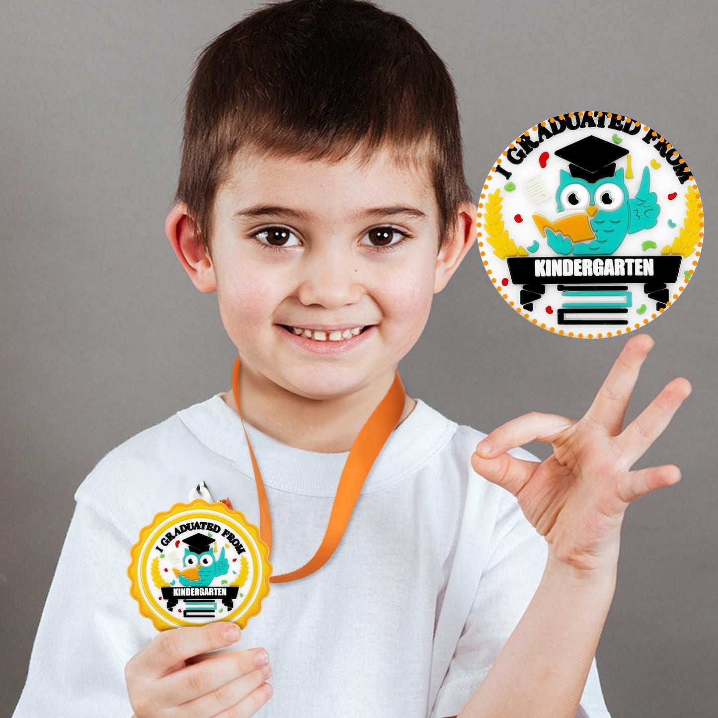 Blueweenly 48 Pcs Graduation Medal for Kids Award Medals with Neck Ribbon Graduation Gifts Bulk for Students Party Favors Supplies - 2 Inch(Kindergarten)