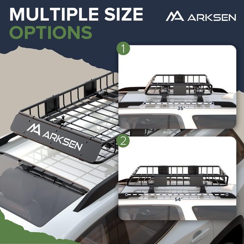 ARKSEN 54 x 34 x 6 Inch Universal Roof Rack with Extension, 150 LBS Heavy Duty Capacity Rooftop Cargo Basket for SUV, Truck, RV, Pickup