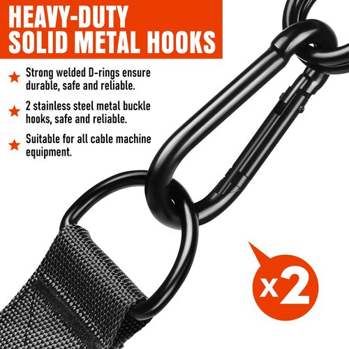Heavy Duty Exercise Handles, Gym Handles for Cable Machine Attachment, Grip Gym Equipment, Resistance Bands, and Weight Lifting (Set of 2)