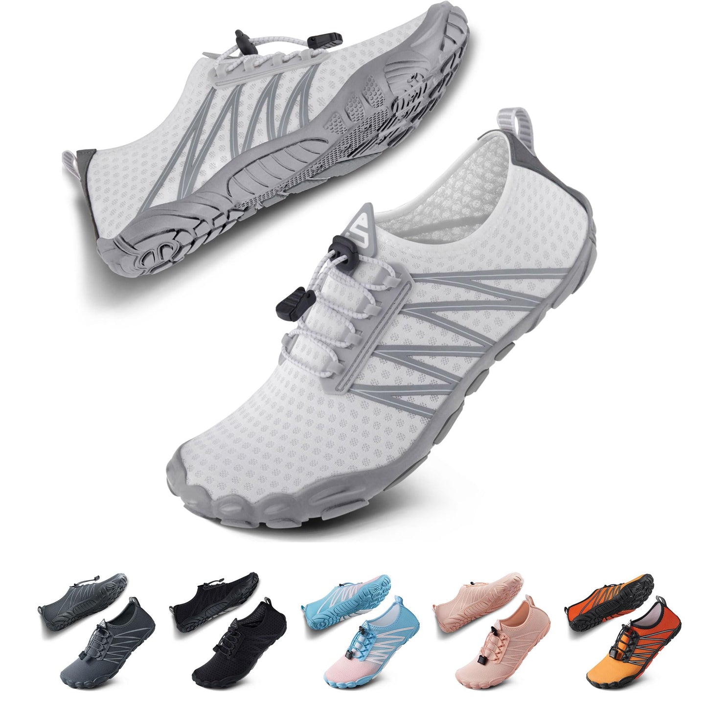 SEEKWAY Water Shoes Quick-Dry Barefoot Sports Aqua Beach Pool Swimming River Lake Hiking Kayaking Surfing Men Women AB055 Black Green SP001