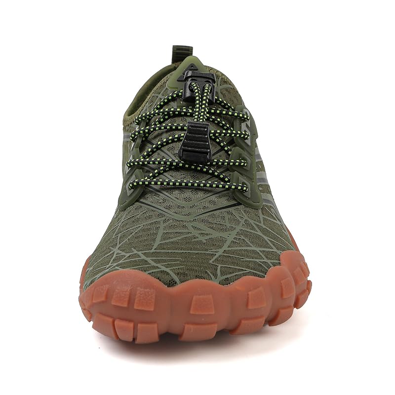 Water Shoes for Men and Women - Quick-Dry Barefoot Hiking & Swim Footwear, Green/12 Women & 10 Men
