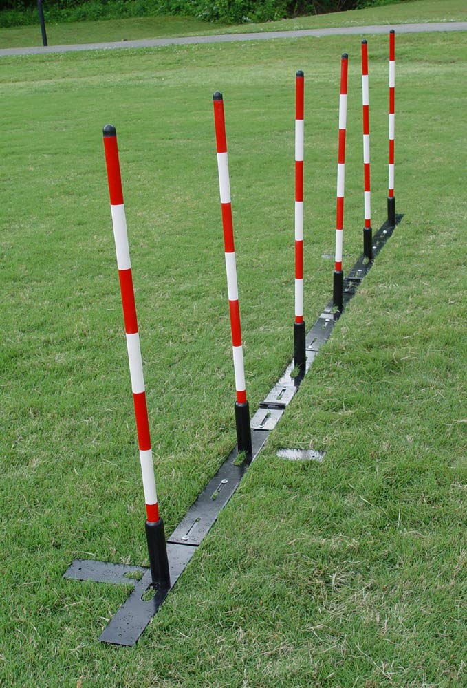 DogSport Dog Agility Multicolor Weave Poles (6 Poles) with Adjustable Spacing (19"-25")