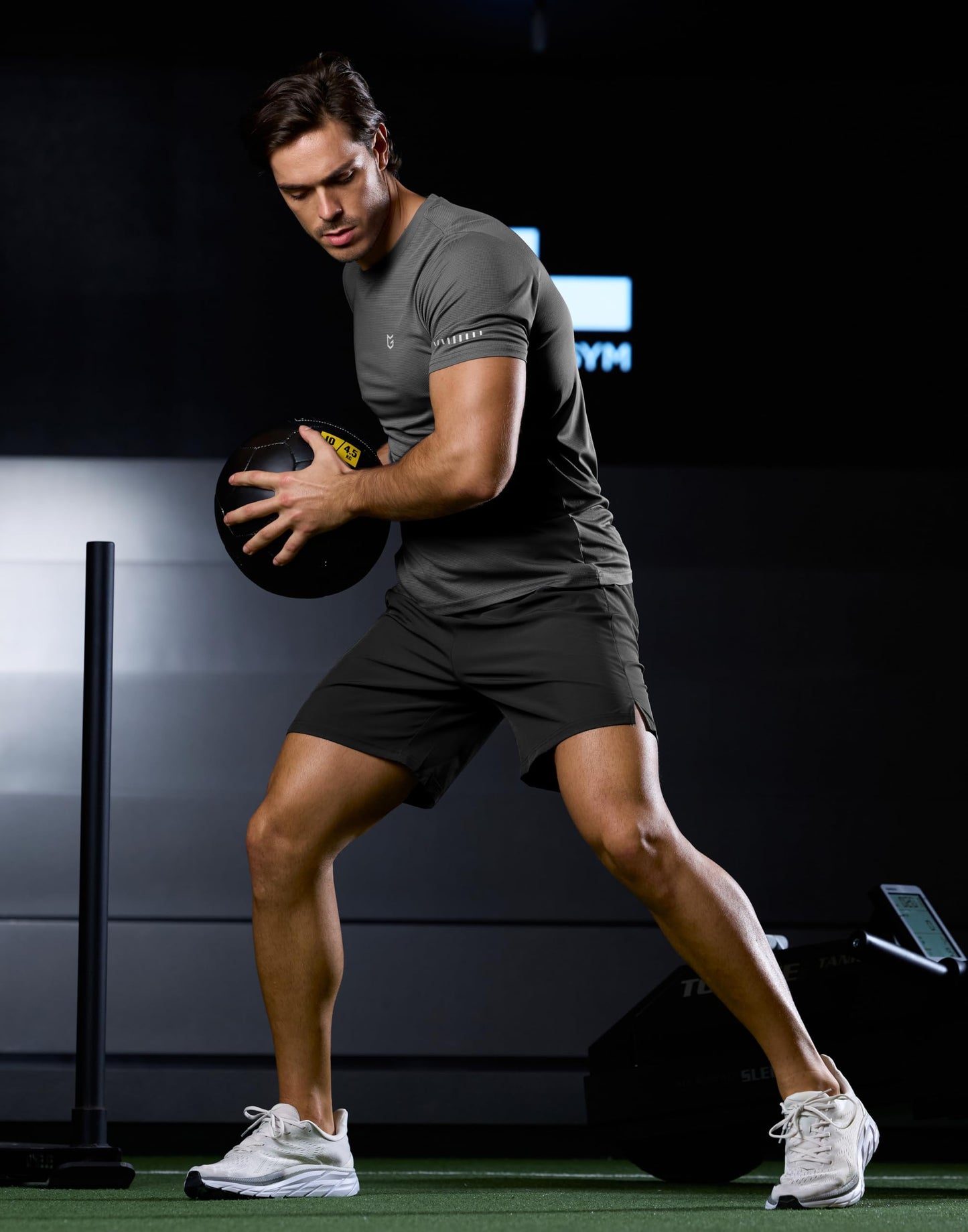 Men's Workout Breathable T-Shirts Dry Fit UPF 50+ Sun Shirts Moisture Wicking Cooling Tee for Athletic, Running, Hiking (Iron Grey, XL)