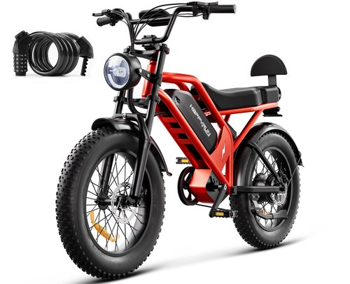 HAPPYRUN Electric Bike for Adults, 1500W Motor, 48V 18Ah Removable Battery, 20" Fat Tire Ebike, 7-Speed Transmission, Up to 32MPH and 68+ Miles Range, All-Terrain E-Bike (G52)