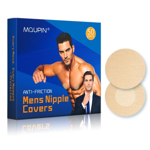 Nipple Covers for Men, 100Pcs (50Pairs) Running Nipple Covers Men，Anti-Chafing Mens Nipple Covers for Sports and Daily Beige