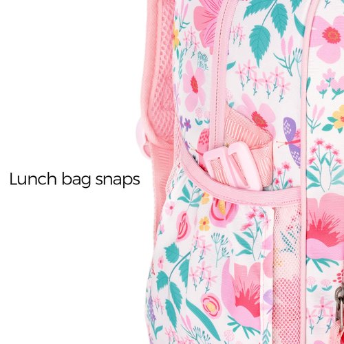 Choco Mocha Flower Backpack for Girls, Kindergarten Backpack for Girls Ages 4-6, Kids Preschool Bookbag Girl 15 inch, Butterfly Pink