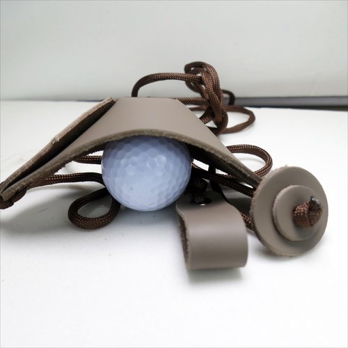 Leather Shepherd Strap Handmade Umbrella Rope Shepherd Strap Thrower Stone Old Style Slingshot Dog Ball Launcher（1pack）