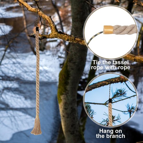 Yoojahow 4 Pack Hemp Scrape Rope 30 Inch Deer Scent Rope for Deer Hunting Mock Scrape Rope Rigid Hemp Rope Deer Hunting Accessories for Deer Hunting