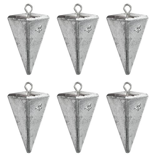 Pyramid Sinkers Fishing Weights Sinkers for Saltwater Fishing Weights Assortment Kits Fishing Gear Tackle 1oz 2oz 3oz 4oz (4oz - 6pcs)