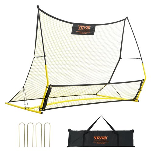 VEVOR Soccer Trainer, 2-in-1 Portable Soccer Rebounder Net, 71"x40" Iron Soccer Practice Equipment, Sports Football Rebounder Wall with Portable Bag, Perfect for Team Solo Training, Passing, Volley