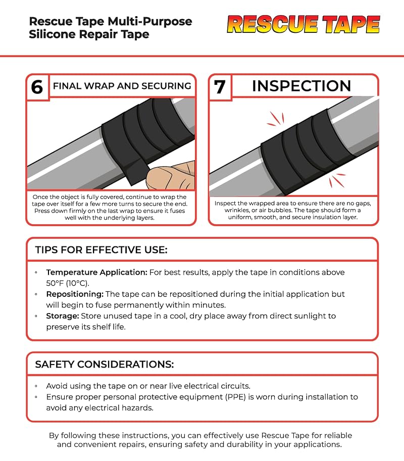 Rescue Tape Self-Fusing Silicone Emergency Repair Tape 1" x 12' - Red