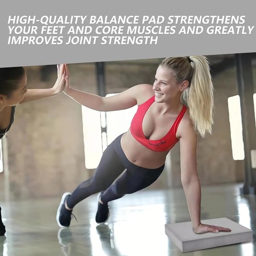 MBHKRRS Exercise Balance Pad – Large Cushioned Non-Slip Foam Mat & Knee Pad for Fitness, Stability Training, Physical Therapy (black)