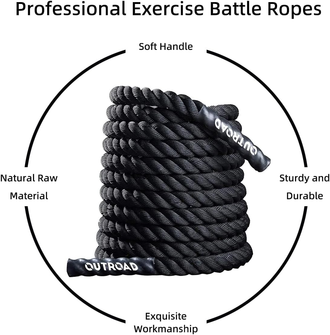 1.5" Diameter 30ft Battle Rope Battle Ropes for Exercise Workout Rope Exercise Rope Battle Ropes for Home Gym Heavy Ropes for Exercise Training Ropes for Working Out