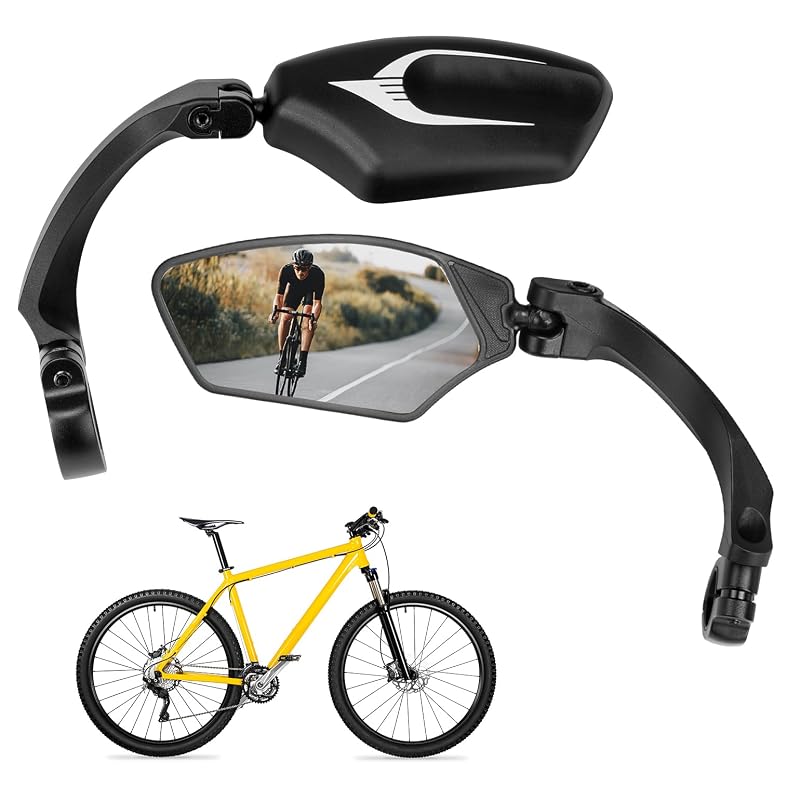 KEMIMOTO Bike Mirrors 2 Pack Wide-Angle HD Rear View, 360° Adjustable