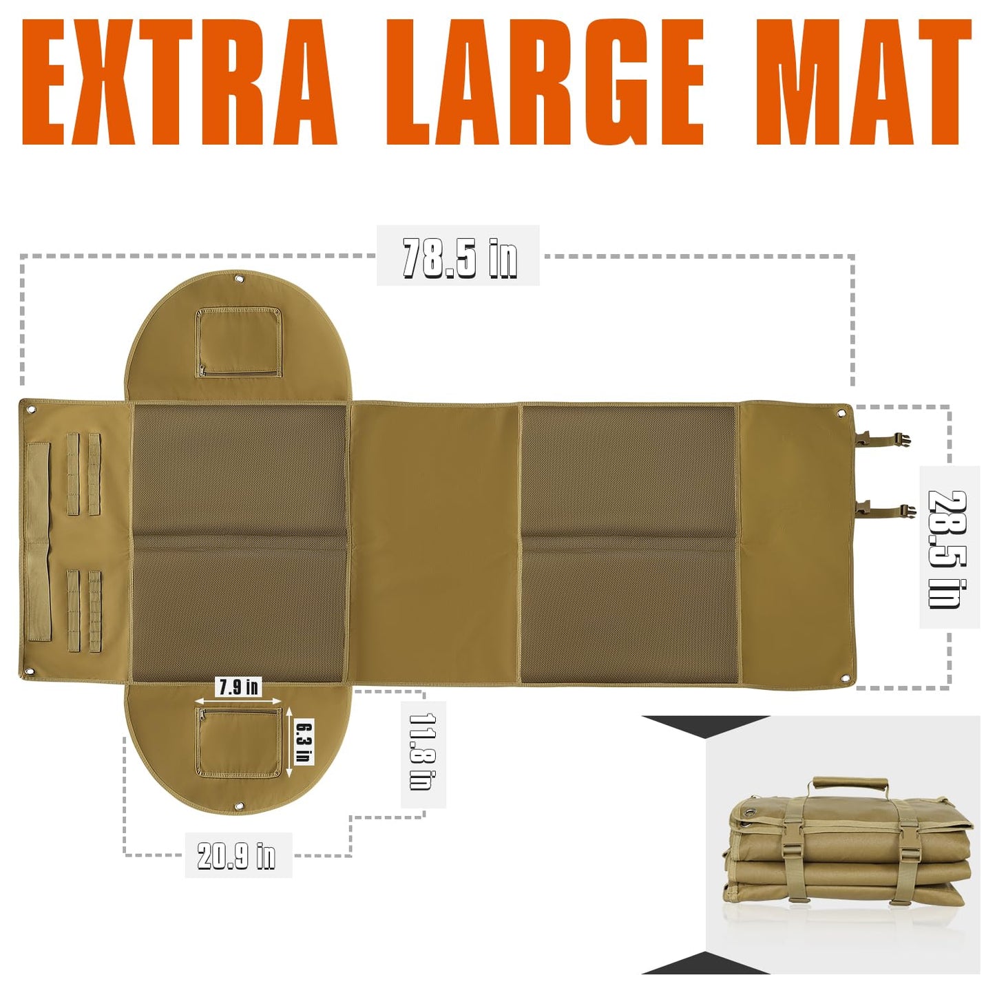2win2buy Shooting Mat with Elbow Wings, Extra Large Hunting Shooting Mats Prone Padded Roll Up Portable Waterproof Hunting Mats Non-Slip Durable Shooting Rest for Shooters Range Rifle
