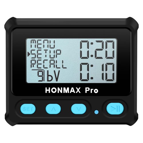 8100 Professional Interval Timer and Stopwatch, Backlight, USB-C Charged, Clock -Black
