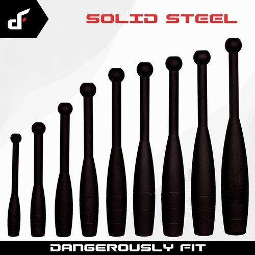 Dangerously Fit 10lb Steel Club for Men & Women, Clubbell Strength Training & Full Body Workouts