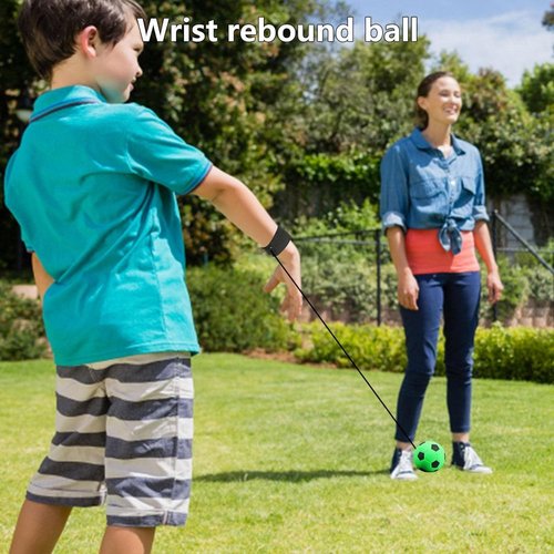 JJLFresheners Wrist Return Ball Rubber Sport Ball with Wrist Strap and String Rebound Bouncy Balls Wrist Rebound on Elastic String Exercise Play