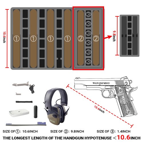 Hard Gun Case for Handgun & Pistol: TAS Approved Mutil Handguns & Magazines | Hard Shell Firearm Hard Case for Air Travel | Waterproof Pistol Box with Custom Foam Interior | Large Capacity Gun Storage