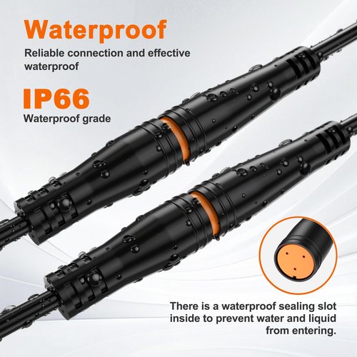 baluoqi Electric Bike Extension Cable Connector -3Pin, Waterproof, Perfect as Ebike Battery Connector