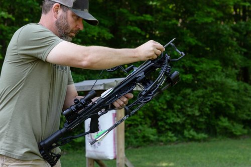 Killer Instinct Rival 410 Crossbow Package with 4x32 IR-W Scope, Rope Cocker, String Suppressors, 3-Bolt Quiver, 3 Hypr Lite Bolts and Field Tips, with a Stick of Rail Lube