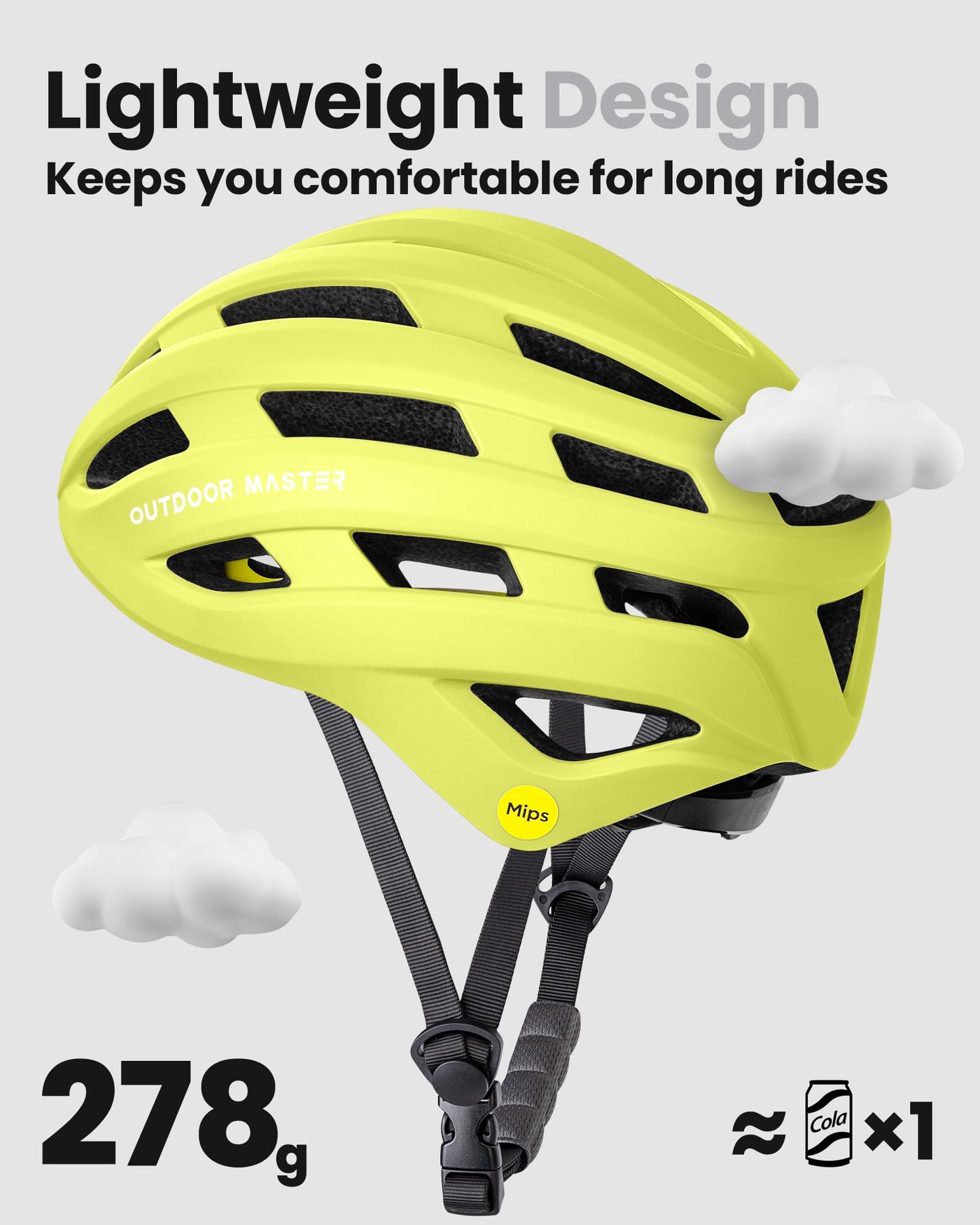 OutdoorMaster MIPS Bike Helmet for Adults-Two Removable Liners & Ventilation in Multi-Environment - Road Bicycle Helmets in Mountain, Motorway for Youth & Adult