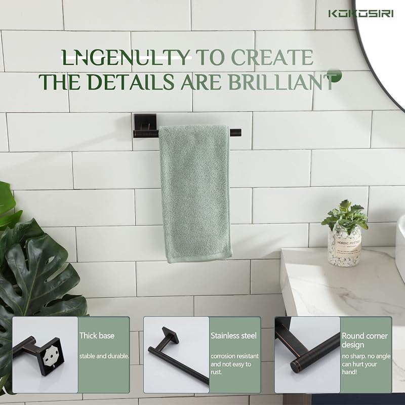 Oil Rubbed Bronze Towel Bar - Wall Mount Hand Towel Holder, Stainless Steel