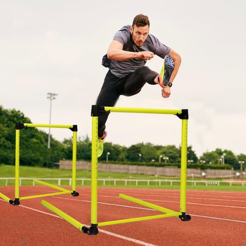 Nbguigdstr 3Pcs Hurdles Training Equipment, Adjustable Height Hurdles Track and Field, Agility Speed Jumping Training Equipment for Soccer Basketball Football Dogs, Detachable-Green