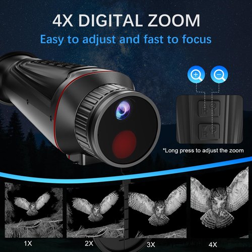 4K Digital Night Vision Monocular with Infrared Illuminator & Video Recording, 1314ft Long Distance, Manual Focus and Diopter, Night Vision Goggles Binoculars for Hunting, Camping, with 32 GB SD Card