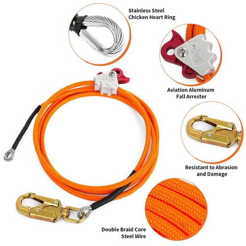 Tree Climbing Spikes Set,Tree Climbing Gear with Adjustable Climbing Belt, Arborist Tree Climbing Kit with Steel Wire Core Flip Line, Height Adjustable Tree Climbing Equipment for Tree Work, Orange