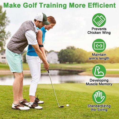 CALORPET Golf Swing Trainer Aid, Swing Correcting Arm Band, Elastic Nylon Golf Swing Trainer for Swing Easy, Golf Training Aid for Beginners Swing Correcting for Man, Boy, Male (Black)