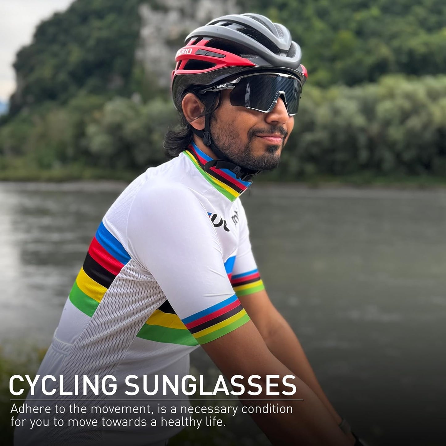 KAPVOE Cycling Glasses Men Women Mountain Bike Sunglasses Sports MTB Baseball Running Triathlon Golf Driving - K170