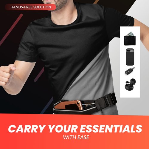 Reflective Running Belt Bib Holder - Waterproof Fanny Pack for Women & Men - Triathlon Belt Bag - Race Number, Gym Essentials, Sports Gear for All Phones