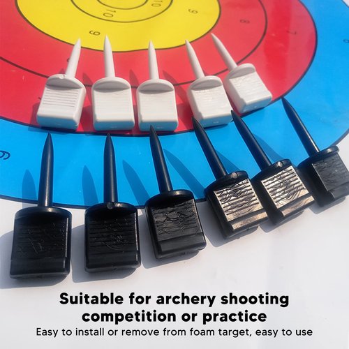 SUNGOOYUE 30pcs Nylon Archery Target Nails for Paper, EVA Foam or Straw Target, Reusable Pins Target Nails (White)