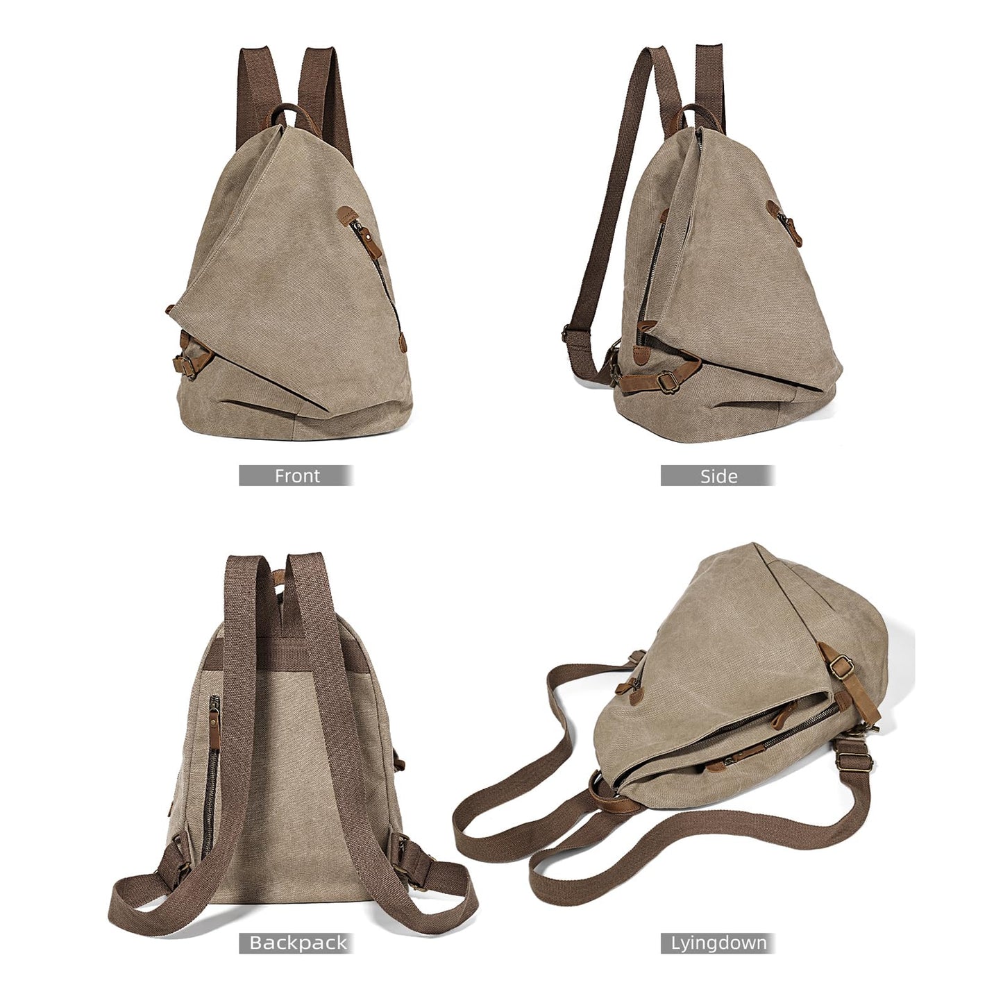 KL928 Canvas Vintage Backpack – Large Casual Daypack Outdoor Travel Rucksack Hiking Backpacks for Men Women