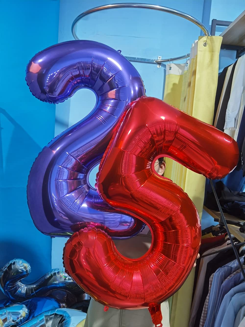 32 Inch Red Number 7 Balloons Foil Ballon Digital Birthday Party Decoration Supplies (Red Number 7 Balloon)