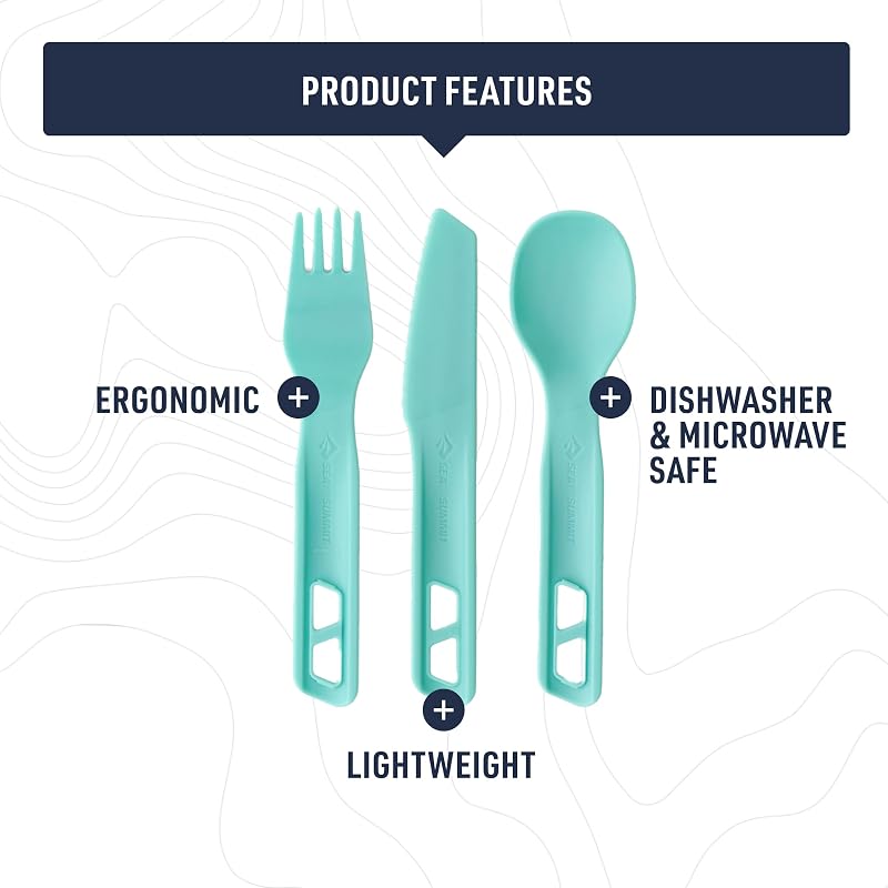 Sea to Summit Passage Cutlery Set – Spicy Orange with Fork, Spoon & Knife