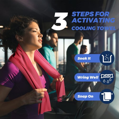 KEAFOLS Cooling Towels for Neck and Face 10 Pack, 40x12’’ Soft Breathable Sweat Towels, Microfiber Sport Towel for Yoga, Gym, Workout, Running, Golf, Travel, Cooling Neck Wrap for Hot Weather