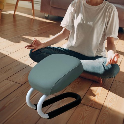 Colaxi Meditation Stool Meditation Bench Chair Ergonomic with Anti Slip Cover Prayer Bench Seat for Home Praying Women Kneeler, Blue