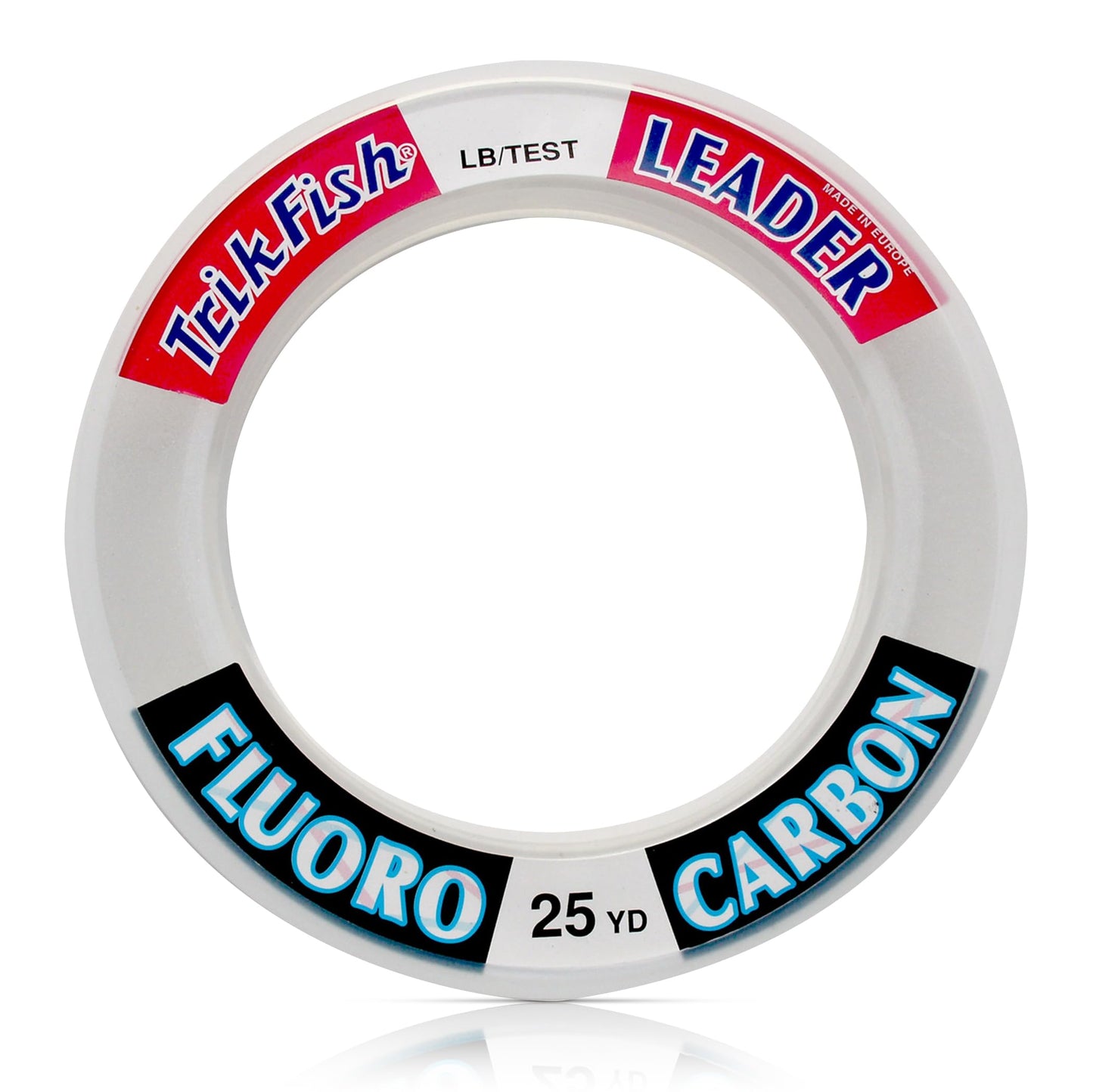 TrikFish Fluorocarbon Leader Fishing Line - Trik Fish Leader Material - Saltwater & Freshwater Fishing Line - Clear, Virtually Invisible - High Strength & Abrasion Resistance - 15-100 Lb Test Spool