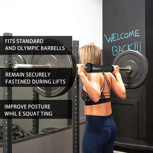 NEALFIT Barbell Pad Squat Pad for Squats—Squat Bar Pad—Great for Weightlifting,Lunges and Hip Thrusts—Foam Sponge Pad—Fit Standard and Olympic Bars Perfectly