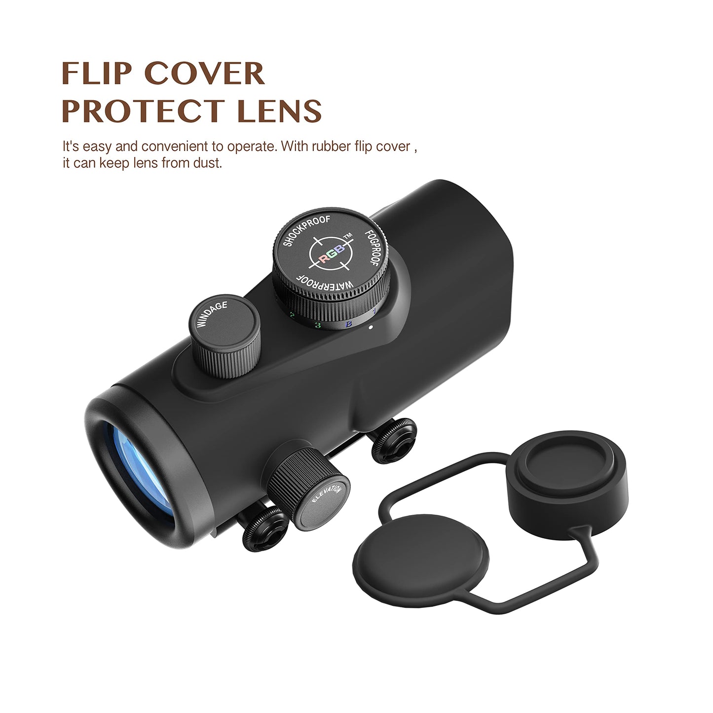 Aomekie 5 MOA Red Dot Sight Airsoft Scope Reflex Sight with 30mm Reflex Lens Wide Field of View of (19m at 100m) Waterproof & Shockproof & Fog-Proof with 1 intergrated Rail