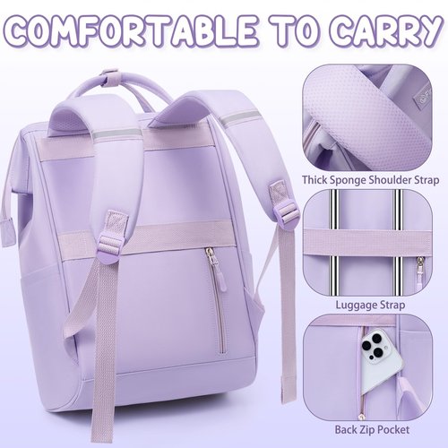 Fimibuke Backpack for School Girls, 4 PCS Waterproof Kids Backpacks with Lunch Box Pencil Case & Earphone Bag, Lightweight School BookBag Set for Teen Girl Travel Elementary Middle High School Student